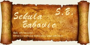 Sekula Babović vizit kartica